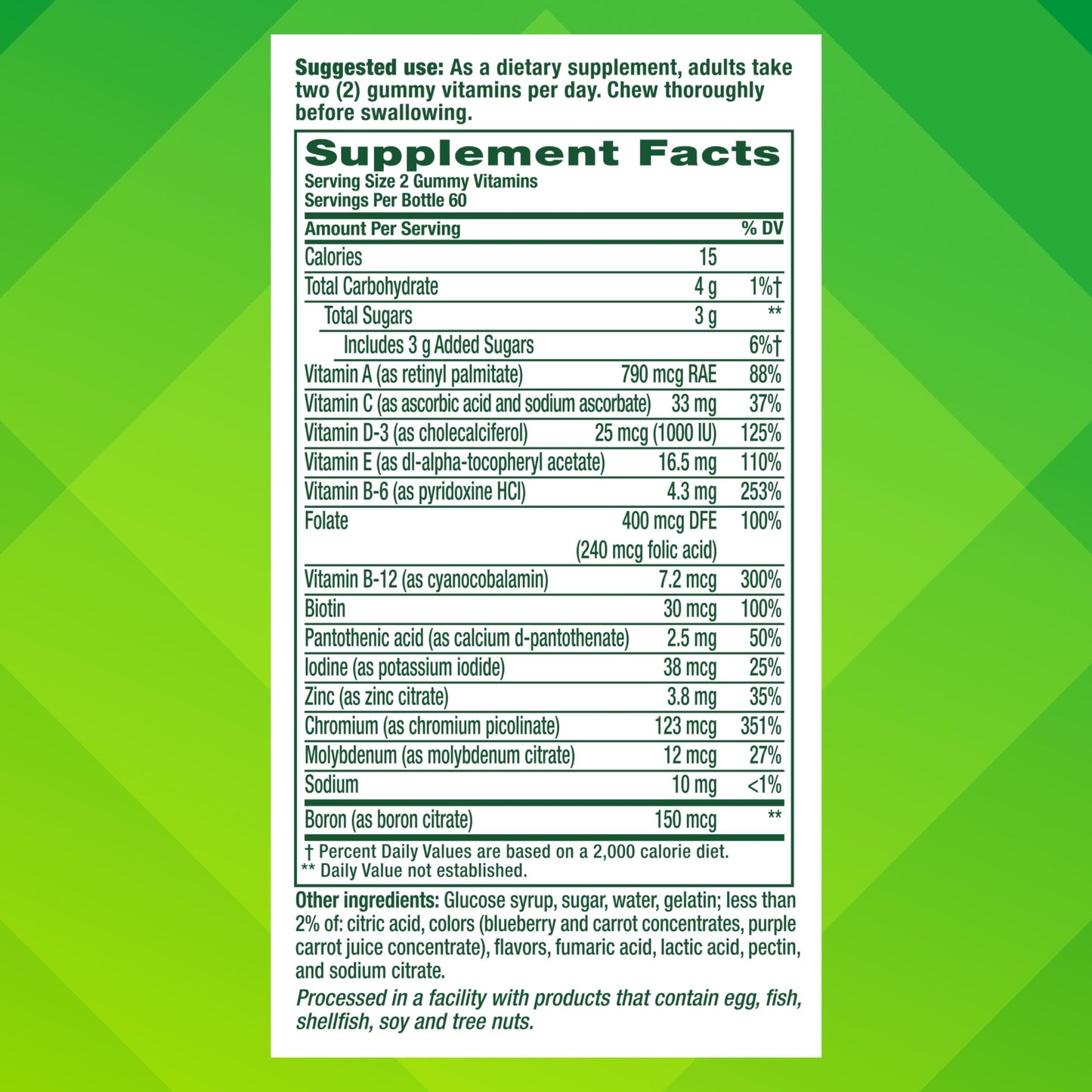 vitafusion Adult Gummy Vitamin Supplement for Men, Berry Flavored, A, C, D, E, B6, B12, Daily, 120 Count, 60 Day Supply VitafusionBuy Supplements Australia