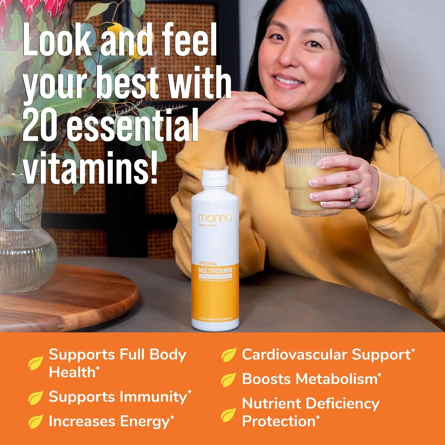 Manna Vitamins Evolved Liposomal Multivitamin - Daily Multivitamin Provides 20 Vitamins and Minerals - Multivitamins for Men and Women Manna Vitamins Evolved