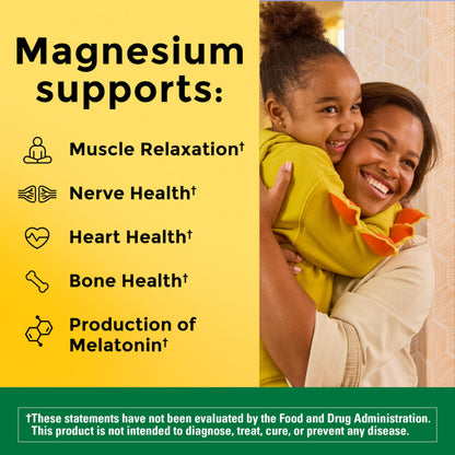 Nature Made High Absorption Magnesium Glycinate Gummies 100 mg per Serving, Muscle, Nerve, Bone and Heart Support