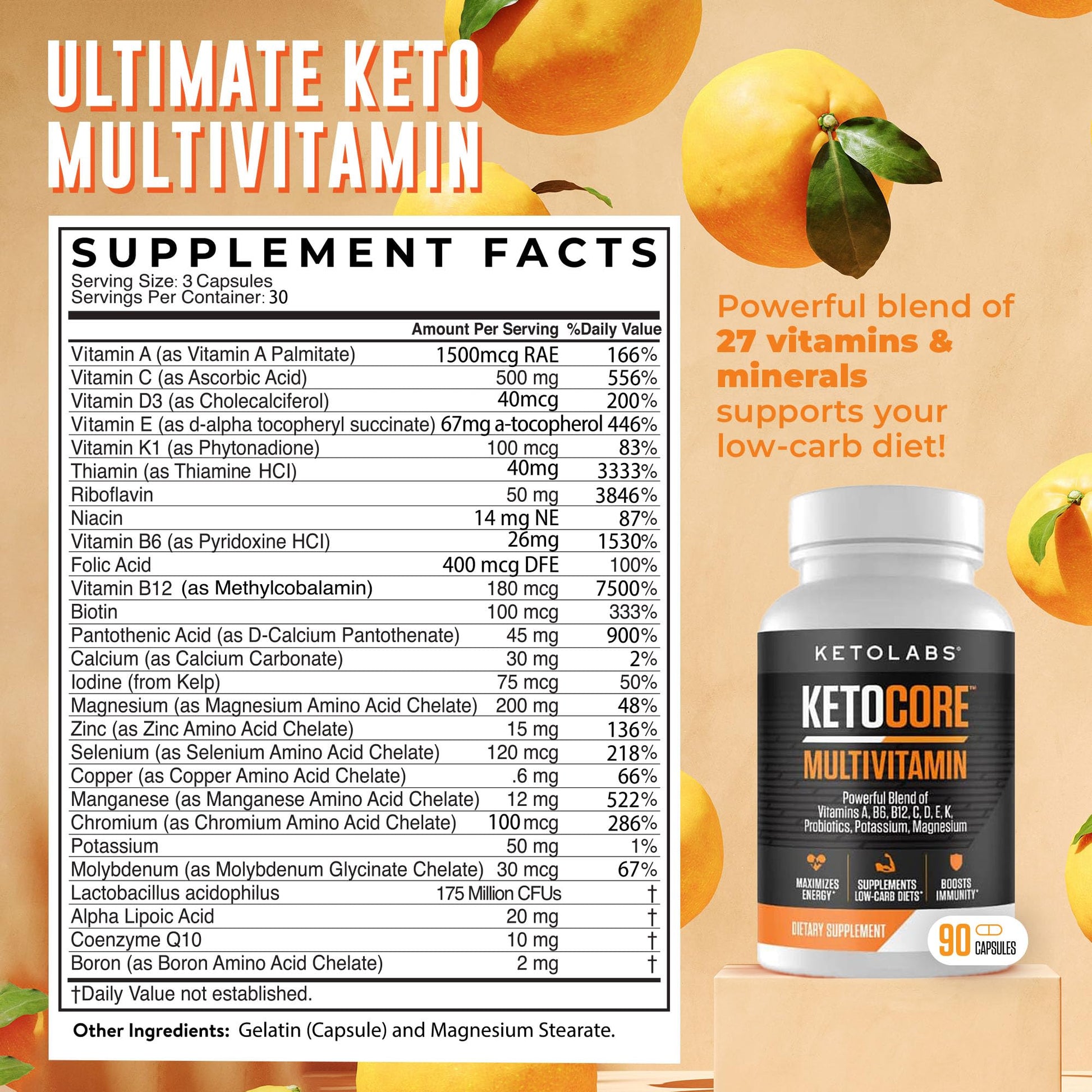 Ketolabs Ketocore Keto Vitamins | Keto Multivitamin for Men & Women | Keto Supplements KetolabsBuy Supplements Australia