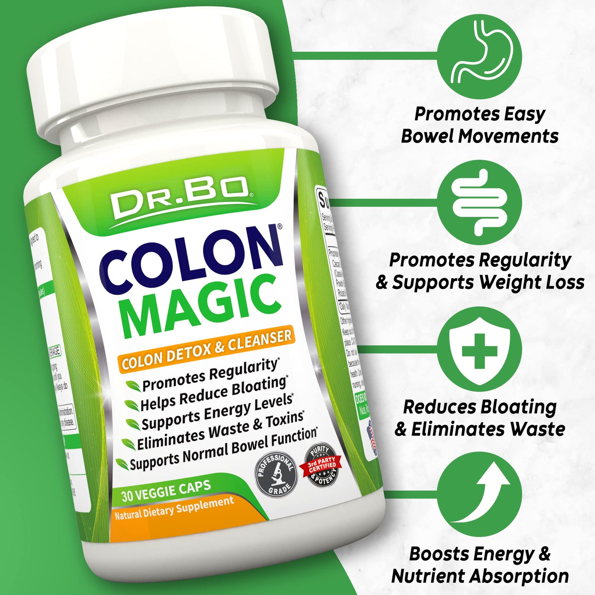 Colon Cleanse Detox Formula - Natural Bowel Cleanser Pills for Intestinal Bloating & Fast Digestive DR. BOBuy Supplements Australia
