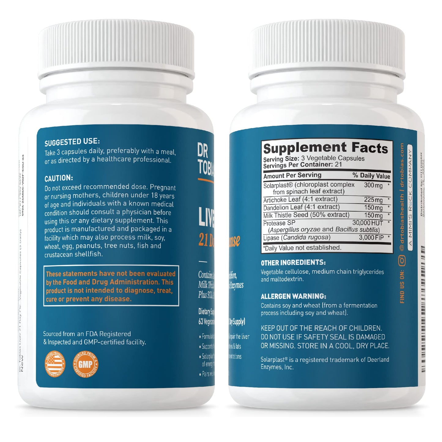 Dr. Tobias Liver 21 Day Cleanse, Herbal Liver Detox Cleanse with Solarplast, Artichoke Extra Dr. TobiasBuy Supplements Australia