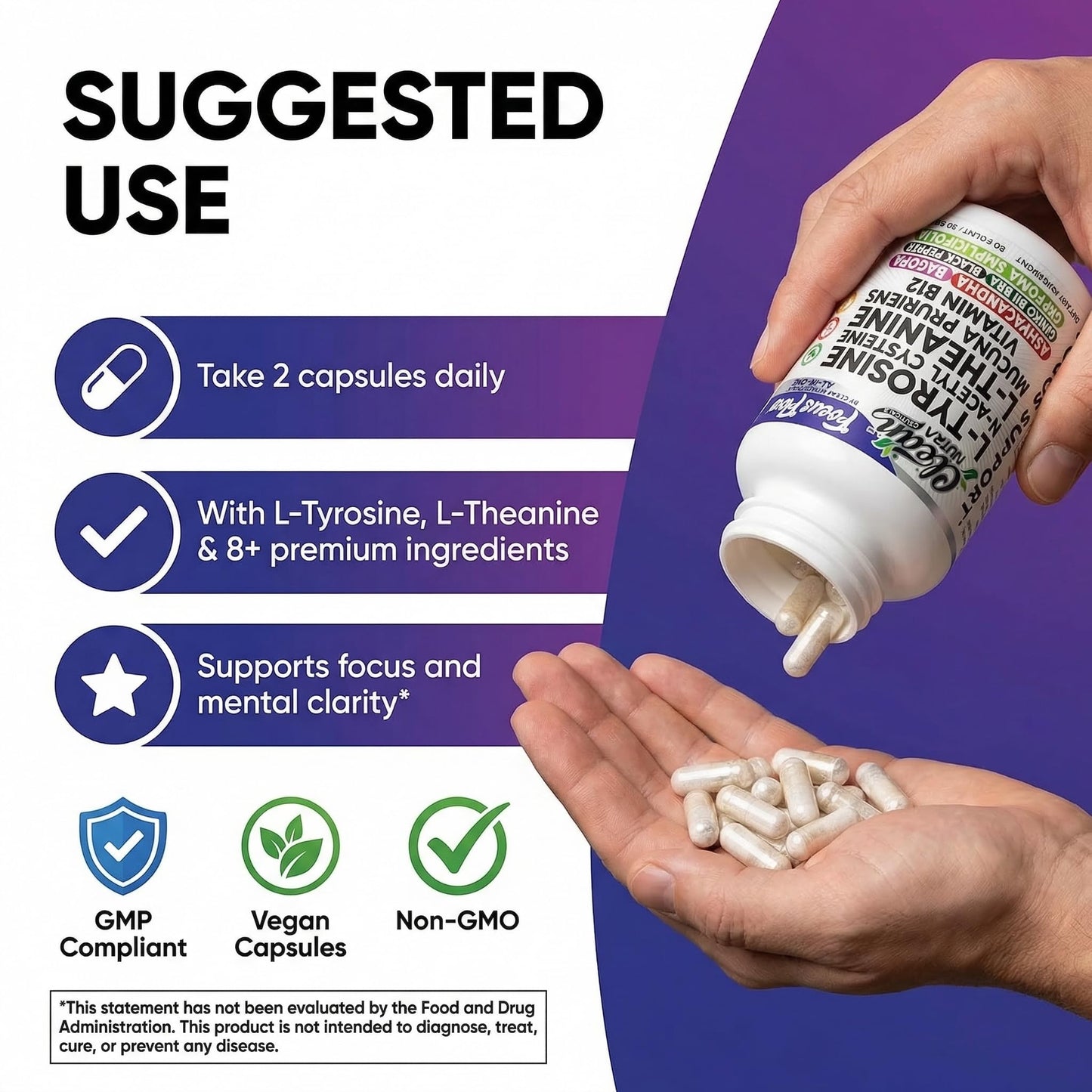 Focus Flow L-Tyrosine Vitamin B C D L-Theanine Ashwagandha Ginkgo Biloba Vitamin B12 Thiamine Black Pepper N-Acetylcysteine Mucuna Pruriens 90 Count Capsules by Clean Nutra Clean NutraceuticalsBuy Supplements Australia