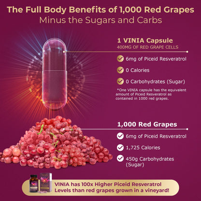 VINIA 12-Hour Sustained Release Piceid Resveratrol Supplement. Nitric Oxide Supplement VINIABuy Supplements Australia
