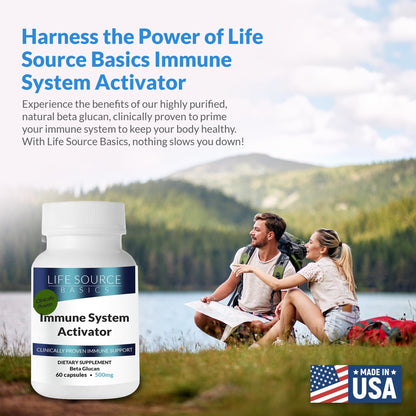 Life Source Basics Immune System Support Activator - High Purity Beta 1,3/1,6 Glucan - Immunity and Vitamin Supplement Non-GMO & Vegan Friendly for Men & Women, Gluten-Free 500 mg - 60 Capsules L LIFE SOURCE BASICSBuy Supplements Australia