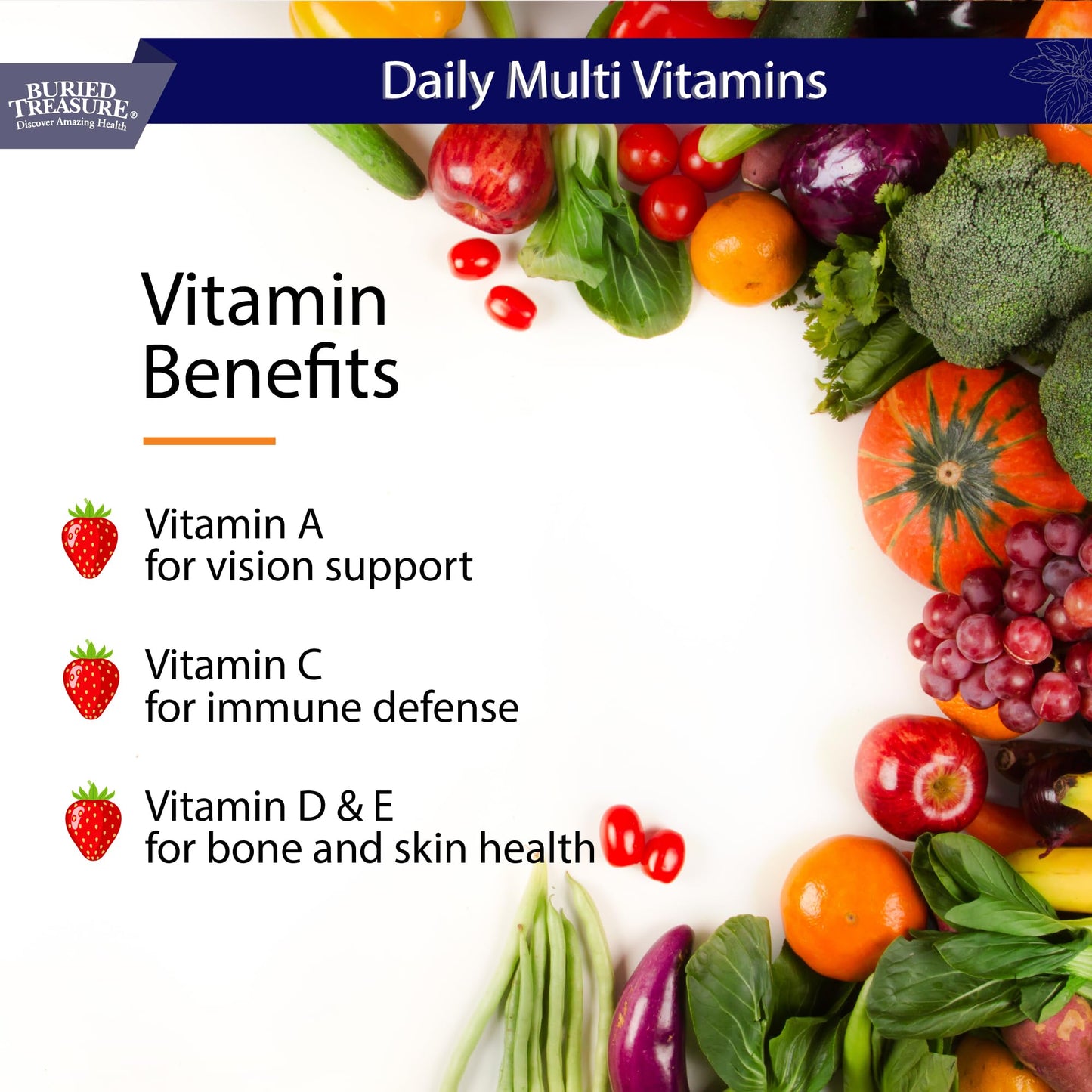 Buried Treasure Daily Nutrition Liquid Multivitamin and Mineral Supplement with Trace Minerals, Superfoods, Vitamin A, B-Complex, C, D, E, Methylfolate, Biotin, Magnesium, Zinc, Resveratrol, 32 serv Buried TreasureBuy Supplements Australia