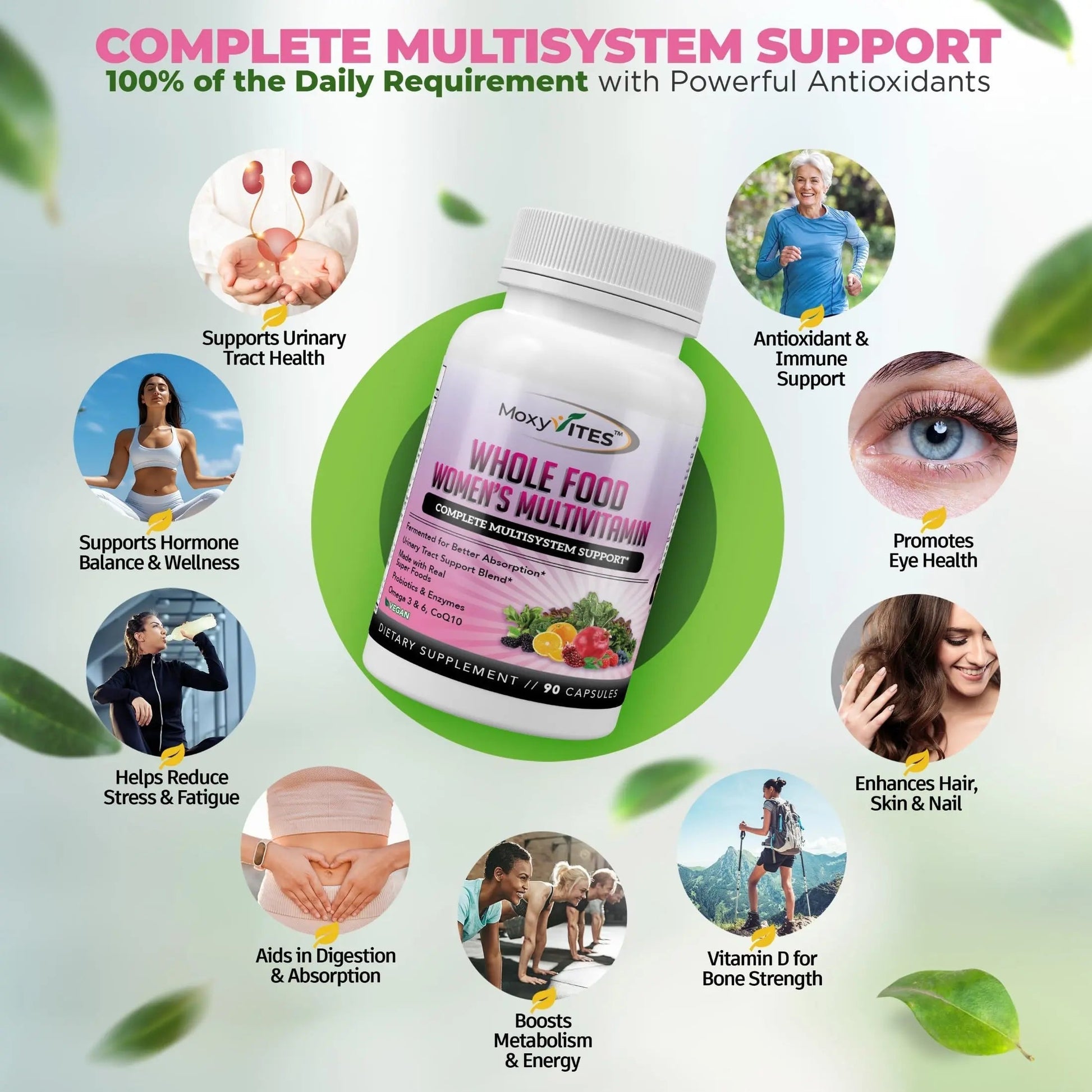 Methylated Multivitamin for Women with Iron - Womens Multivitamin with 44 Organic Whole Food & Fermented Nutrients MoxyVites
