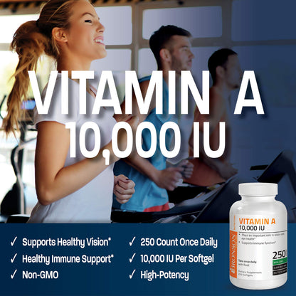 Bronson Vitamin A 10,000 IU Premium Non-GMO Formula Supports Healthy Vision BronsonBuy Supplements Australia