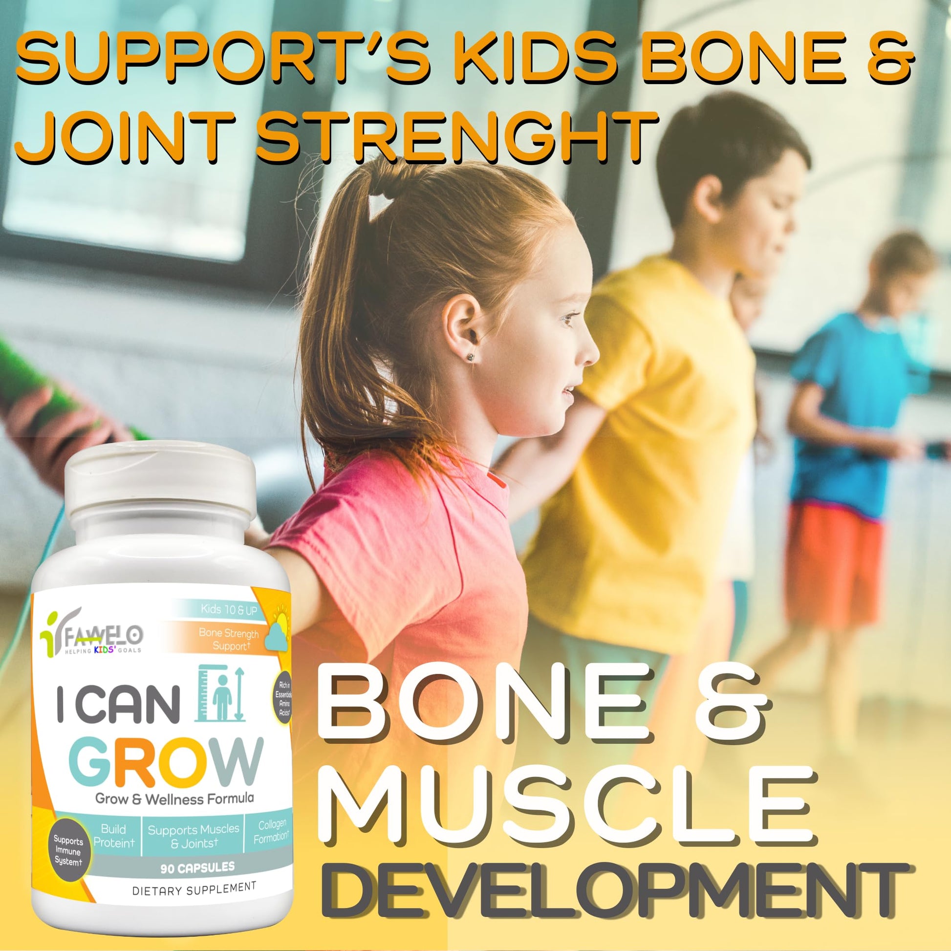 Fawelo I Can Grow (2 Pack) - for Kids 10+ and Teens | Enhances Natural Development | Strength Bone, Muscle & Joints | Immunity & Overall Health | Transparent Ingredients | Made in the USA FaweloBuy Supplements Australia