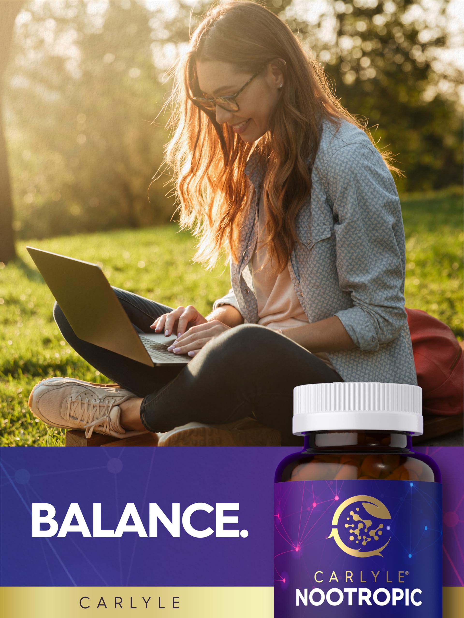Carlyle Brain Nootropic Supplement | 90 Capsules | with Caffeine, B12, and Guarana Extract | Non-GMO & Gluten Free CarlyleBuy Supplements Australia