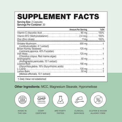 Simplix | Natural Supplement to Strengthen The Immune System | Respond to Outbreaks | Source of Highly Researched Mushroom & Seaweed Polysaccharides 60 Veggie Capsules (1 Pack) PapillexBuy Supplements Australia