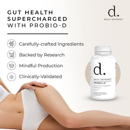 Daily Defense Probiotic Immune Support Supplement - Daily Probiotics for Men with Constipation & Gas - Digestion and Bloating Supplement & Probiotics for Women - 60 Capsules, PROBIO-D Daily DefenseBuy Supplements Australia