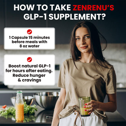 Zenrenu GLP-1 Supplement for Women - Natural Metabolism, Appetite & Craving Support – Super Berberine, Cinnamon,Akkermansia Probiotic,11-in-1 Gut Support - GLP Activate -60 Vegan Caps ZenrenuBuy Supplements Australia
