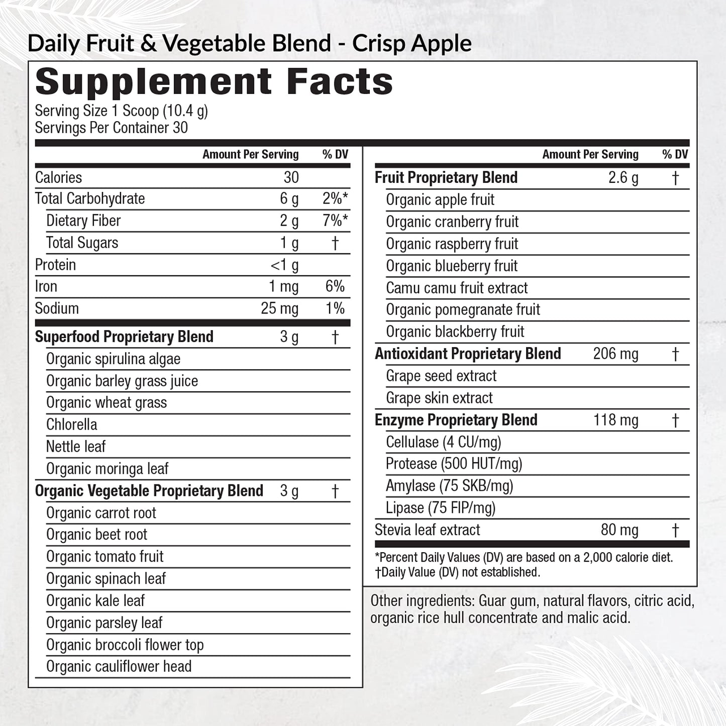 Equilife Daily Fruit & Vegetable Blend, Superfood Antioxidant Supplement, Crisp Apple Flavor with Vitamin C, Fiber, and 9 Essential Amino Acids, Supports Energy, Low Sugar, Vegan, 30 Servings Tub EquilifeBuy Supplements Australia