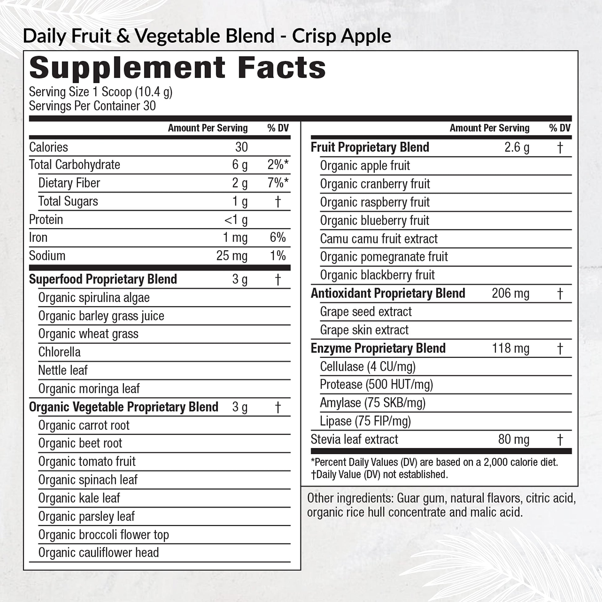 Equilife Daily Fruit & Vegetable Blend, Superfood Antioxidant Supplement, Crisp Apple Flavor with Vitamin C, Fiber, and 9 Essential Amino Acids, Supports Energy, Low Sugar, Vegan, 30 Servings Tub EquilifeBuy Supplements Australia