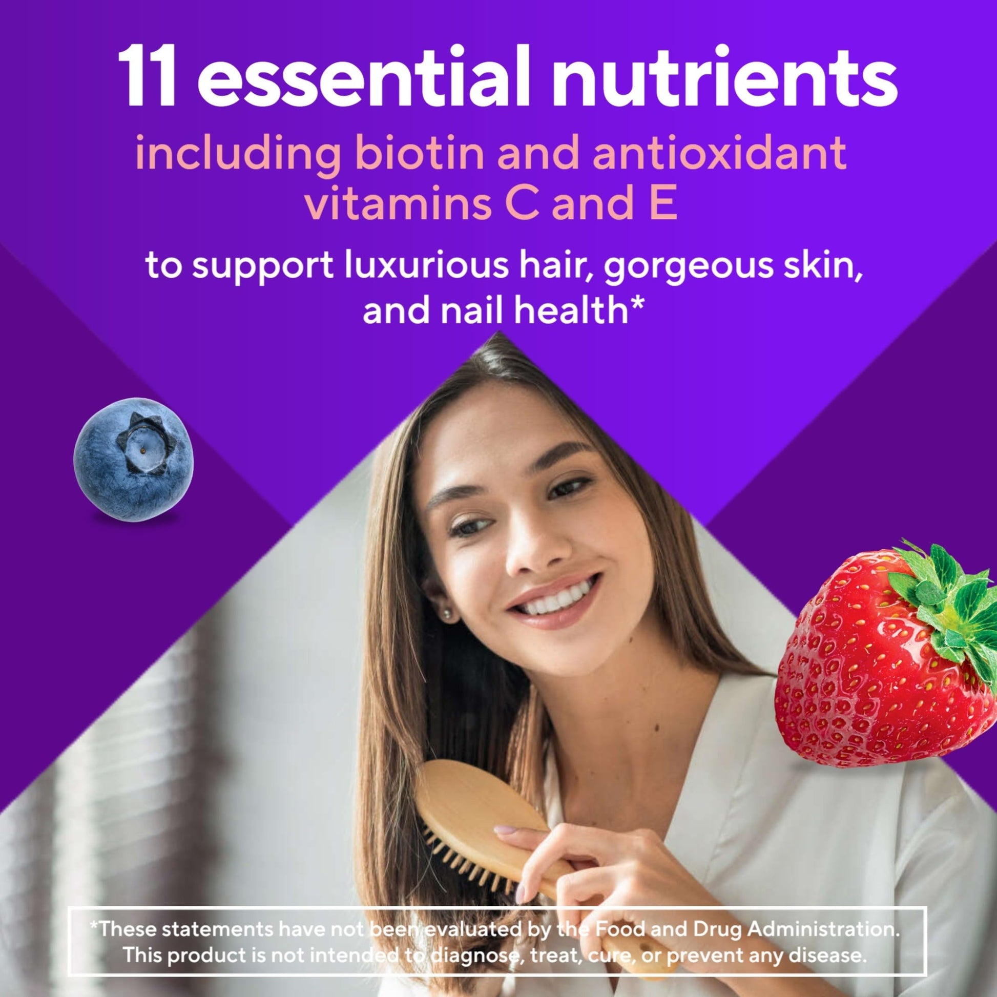 Vitafusion Gorgeous Hair, Skin & Nails Multivitamin Gummy Vitamins, plus Biotin and Antioxidant vitamins C&E, Raspberry Flavor VitafusionBuy Supplements Australia