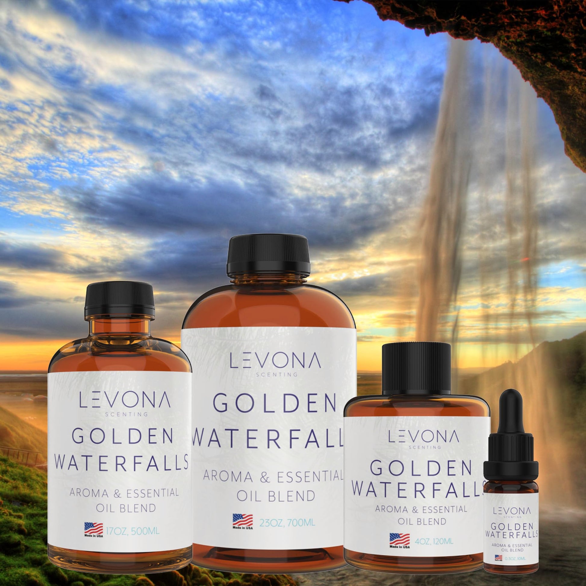 Levona Scent Pure Essential Oils for Diffusers for Home, Hotel & Office - Golden Waterfalls LEVONA SCENTBuy Supplements Australia