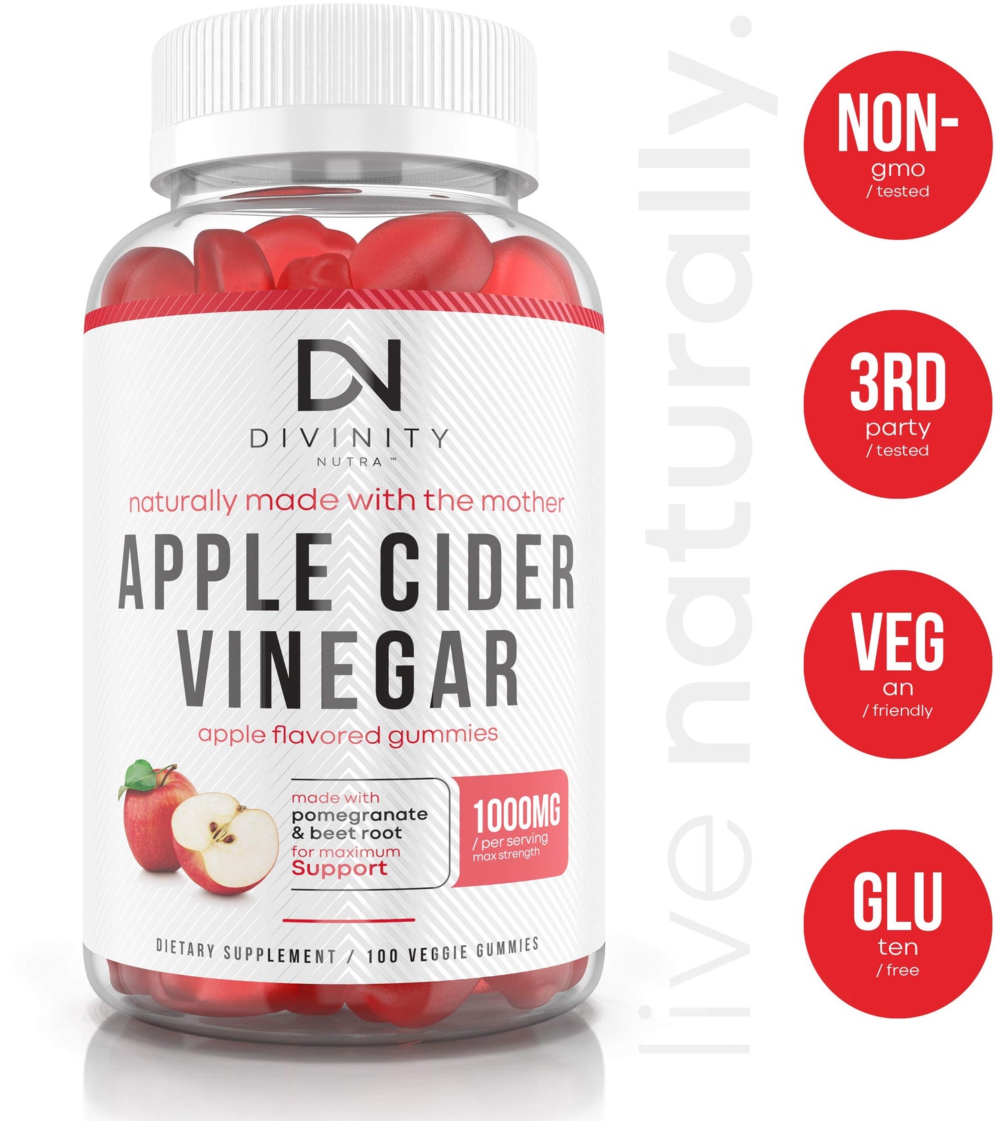 Apple Cider Vinegar Gummies for Weight Loss - Nutritional Supplement for Detox, Cleanse Divinity NutraBuy Supplements Australia