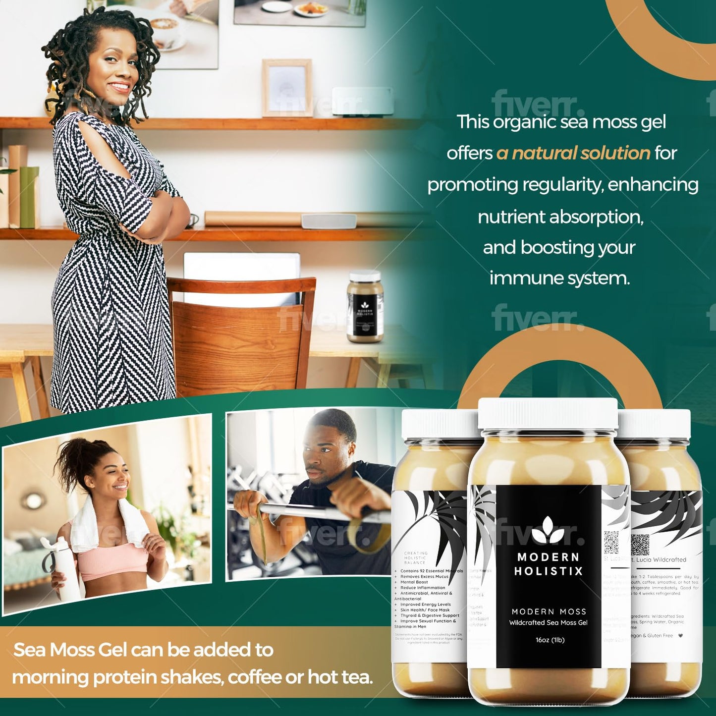 Modern Holistix Original Sea Moss Gel – 32oz Jar | Wildcrafted | All-Natural Superfood for Immunity, Energy & Gut Health Modern HolistixBuy Supplements Australia