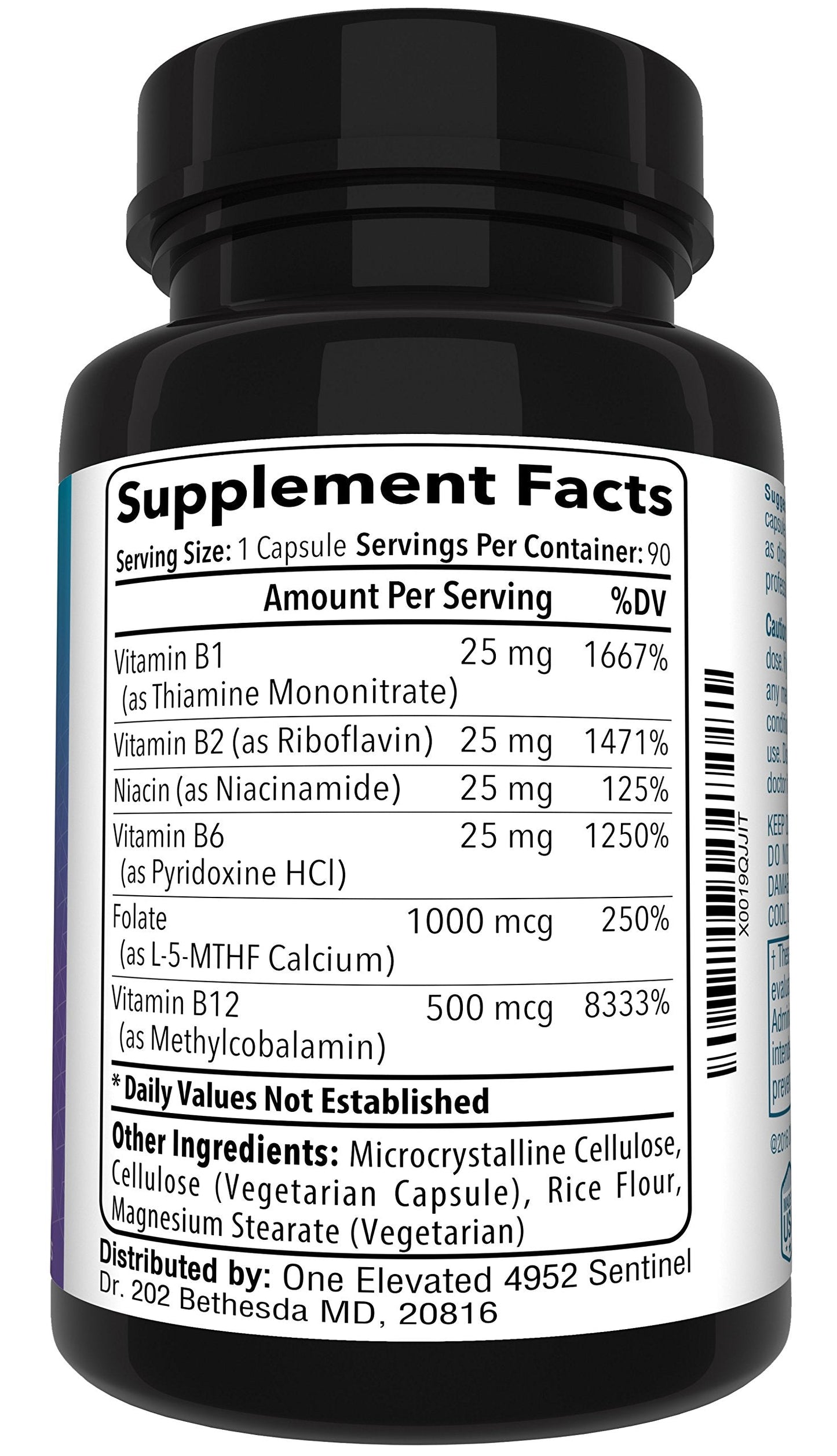 Double Strength & Most Bioactive Methyl Folate! Uniquely Formulated with Highest Pharmaceutical Grade Methylcobalamin (B12), Niacin, B1, B2 B6.