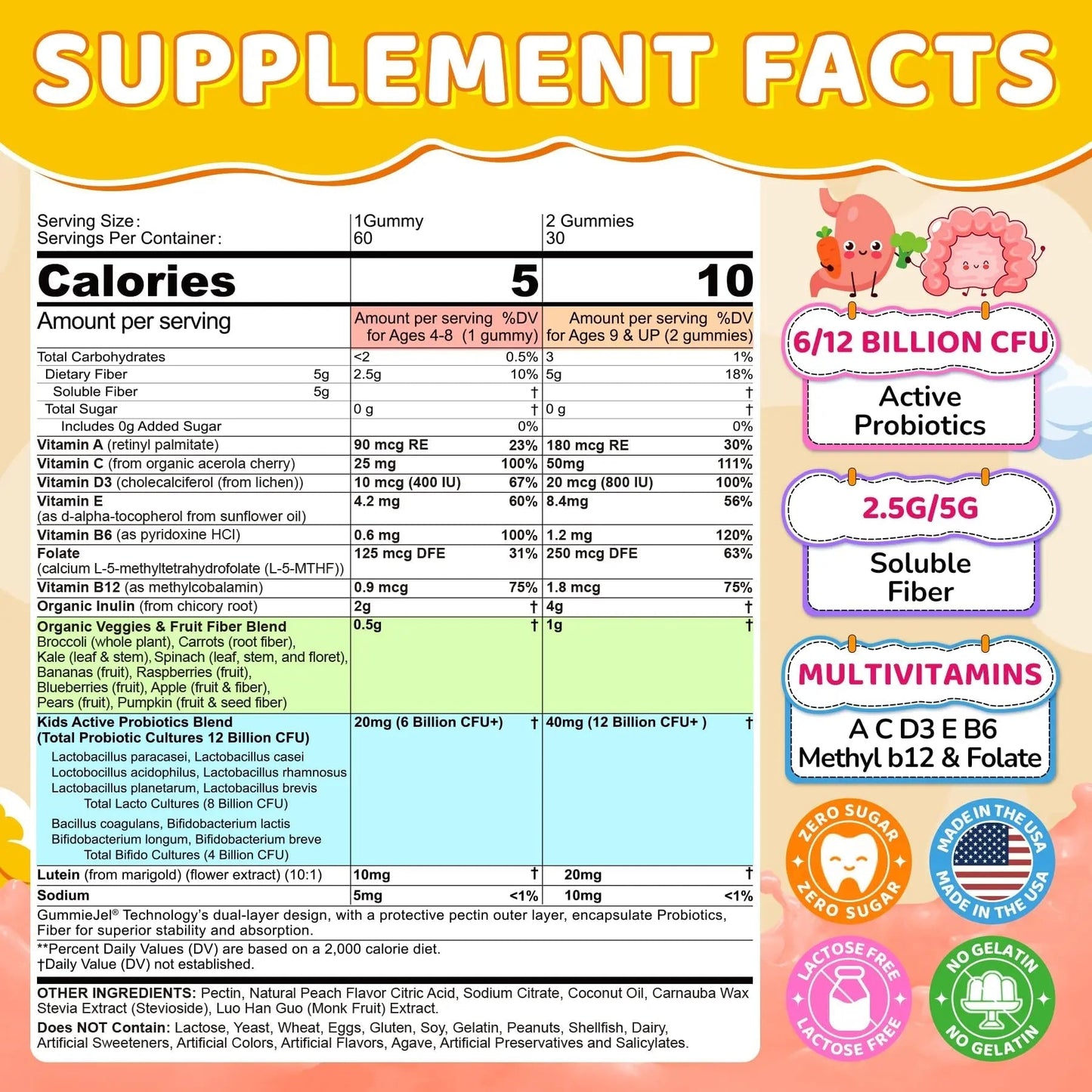 NEVISS Kids Multivitamin Gummies & Probiotics for Kids Teen + Veggie & Fruit Fiber Gummies NEVISSBuy Supplements Australia