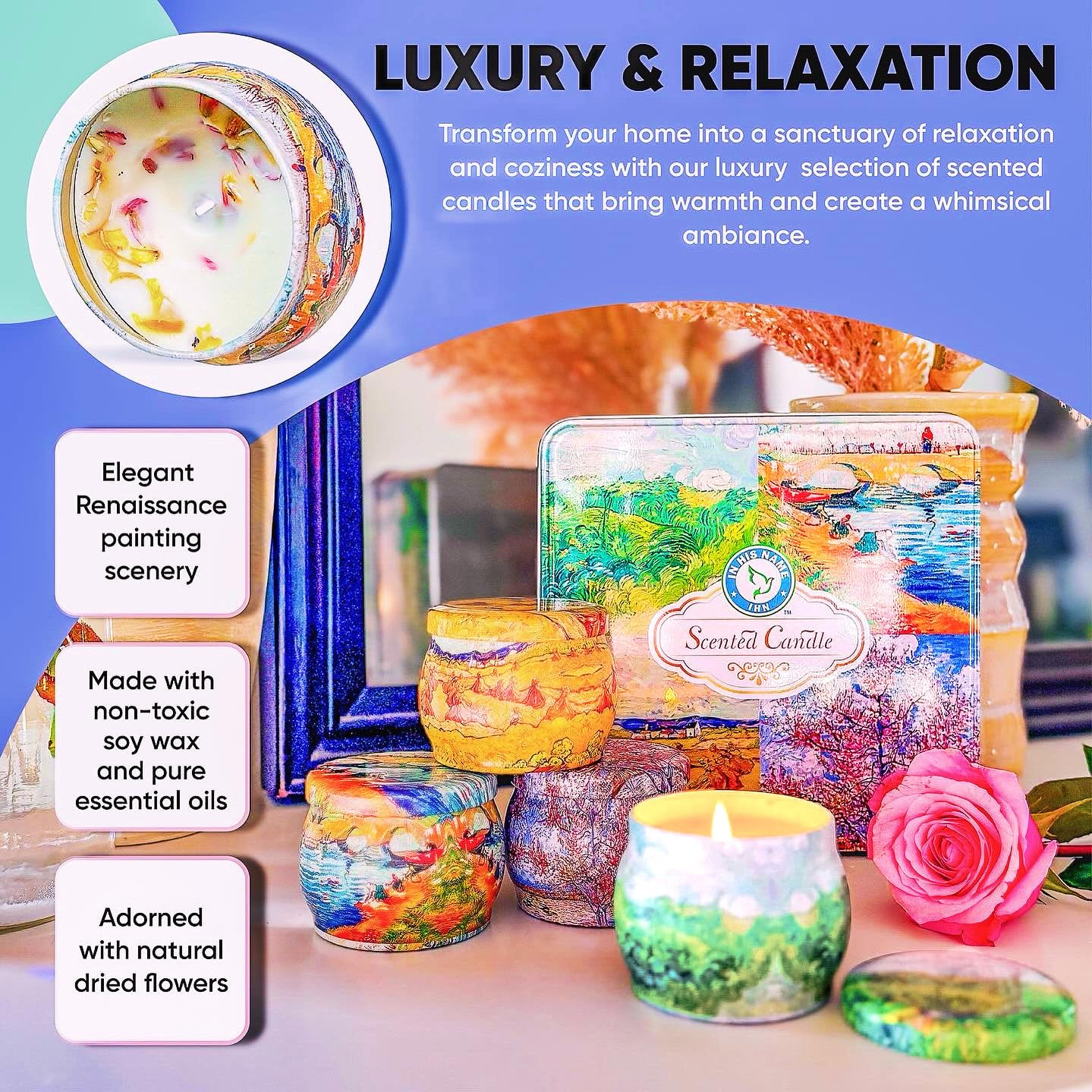 Scented Candles Gift for Women, 4 Pack, Reusable Tin Box, Luxury Candles for Home In His NameBuy Supplements Australia