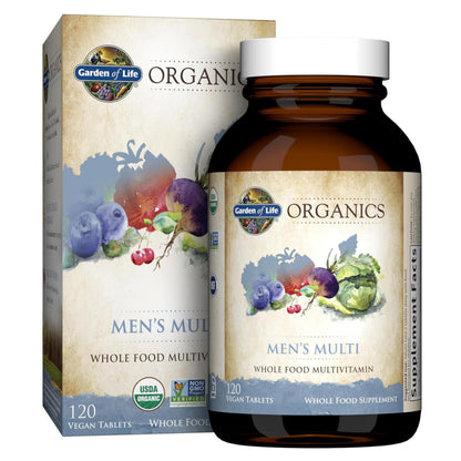 Garden of Life Organics Whole Food Multivitamin for Men, 120 Tablets, Vegan Mens Vitamins and Minerals for Health and Well-Being, Certified Organic Vegan Multi Garden of LifeBuy Supplements Australia