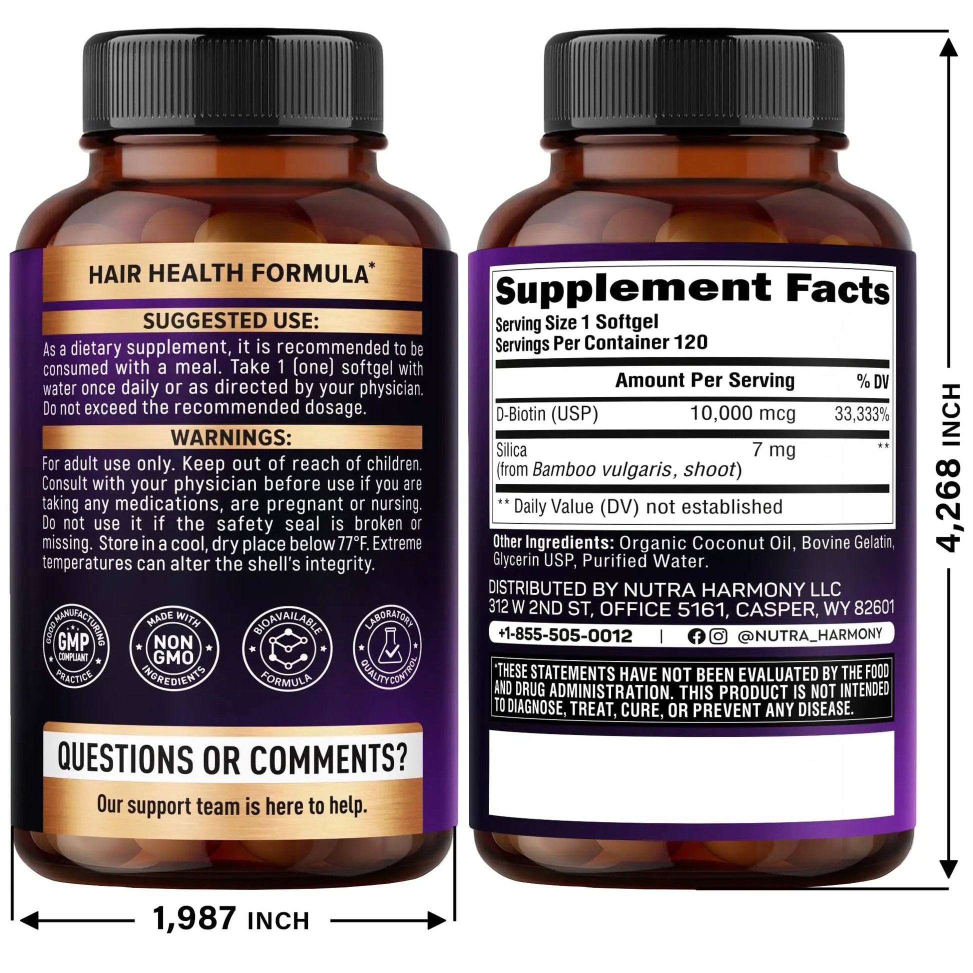 Bariatric Multivitamin Capsules & Biotin with Silicon Softgels NUTRAHARMONY