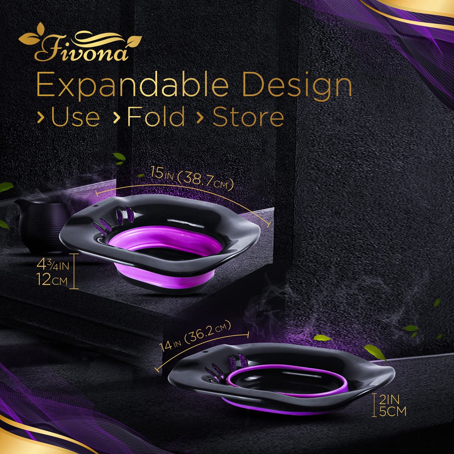 Fivona 3-in-1 Yoni Steam Kit Black - Foldable Over The Toilet Steamer Seat with Herbal Blend and Storage FIVONABuy Supplements Australia
