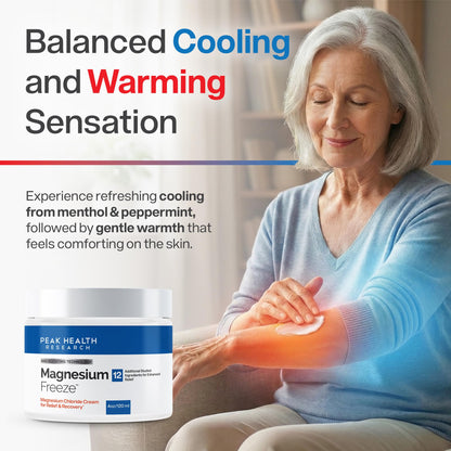 Magnesium Freeze - Topical Magnesium Cream with Niacinamide for Joints, Low Back, Sciatic Nerve, Knee, Hip, & Foot - Fast Acting Cooling Formula - Lightweight, Non-Greasy - 4oz OsteoShieldBuy Supplements Australia
