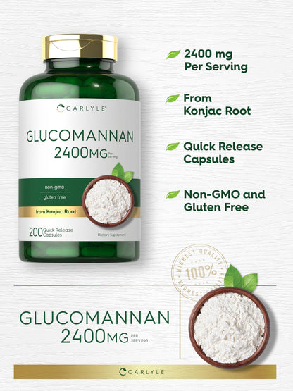 Carlyle Glucomannan Capsules | 200 Count | Soluble Fiber Pills | Non-GMO CarlyleBuy Supplements Australia