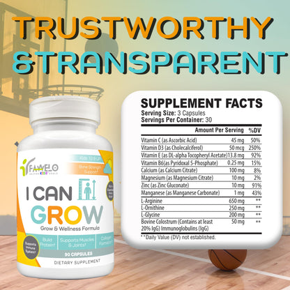 Fawelo I Can Grow (2 Pack) - for Kids 10+ and Teens | Enhances Natural Development | Strength Bone, Muscle & Joints | Immunity & Overall Health | Transparent Ingredients | Made in the USA FaweloBuy Supplements Australia