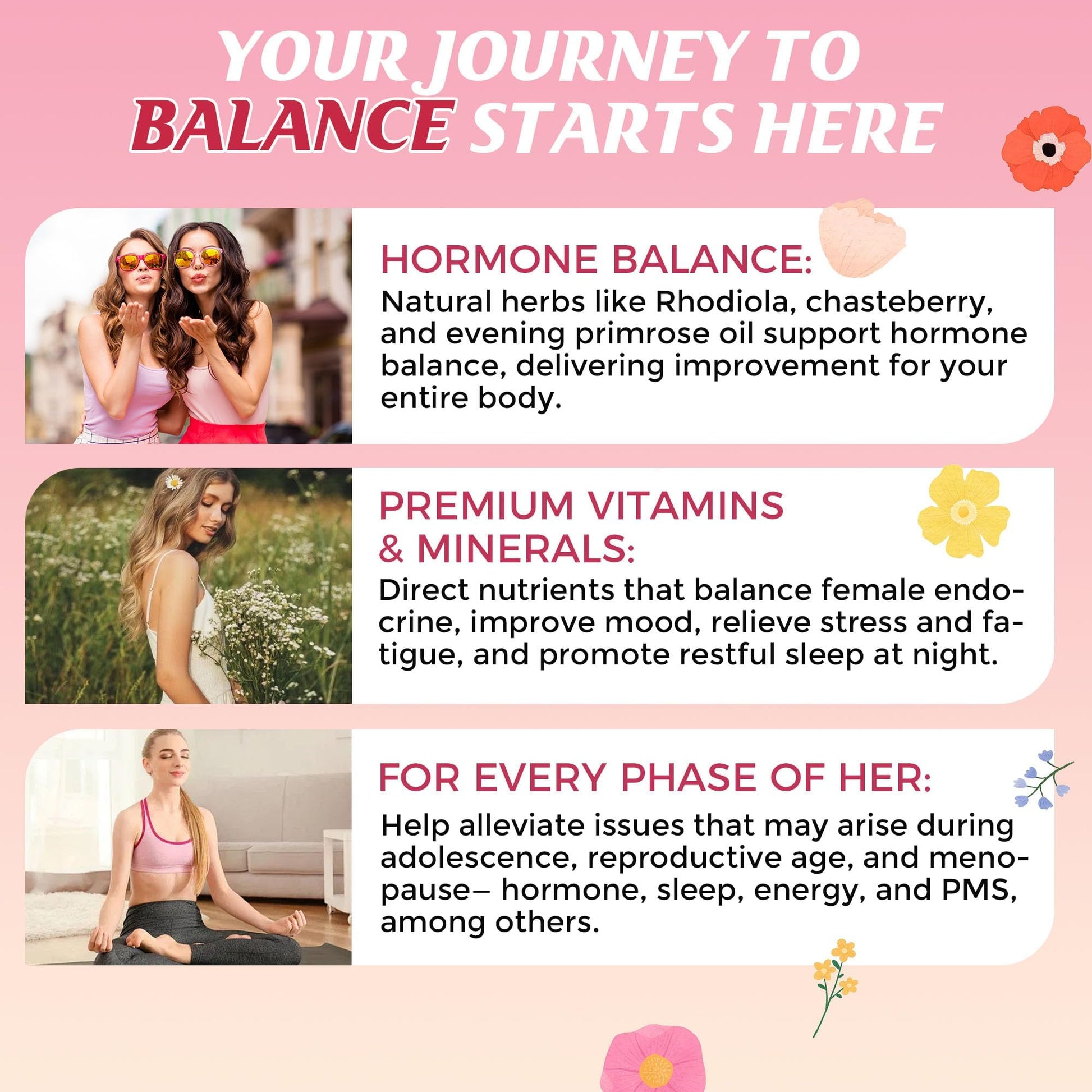 Q'ankyaq PMS Support Gummies for Women, Hormone Balance with Evening Primrose Oil, Chasteberry, Vitamins B6 & B12 - Comfort, Bloating, Mood & Energy Support - 60 Gummies Q'ankyaqBuy Supplements Australia