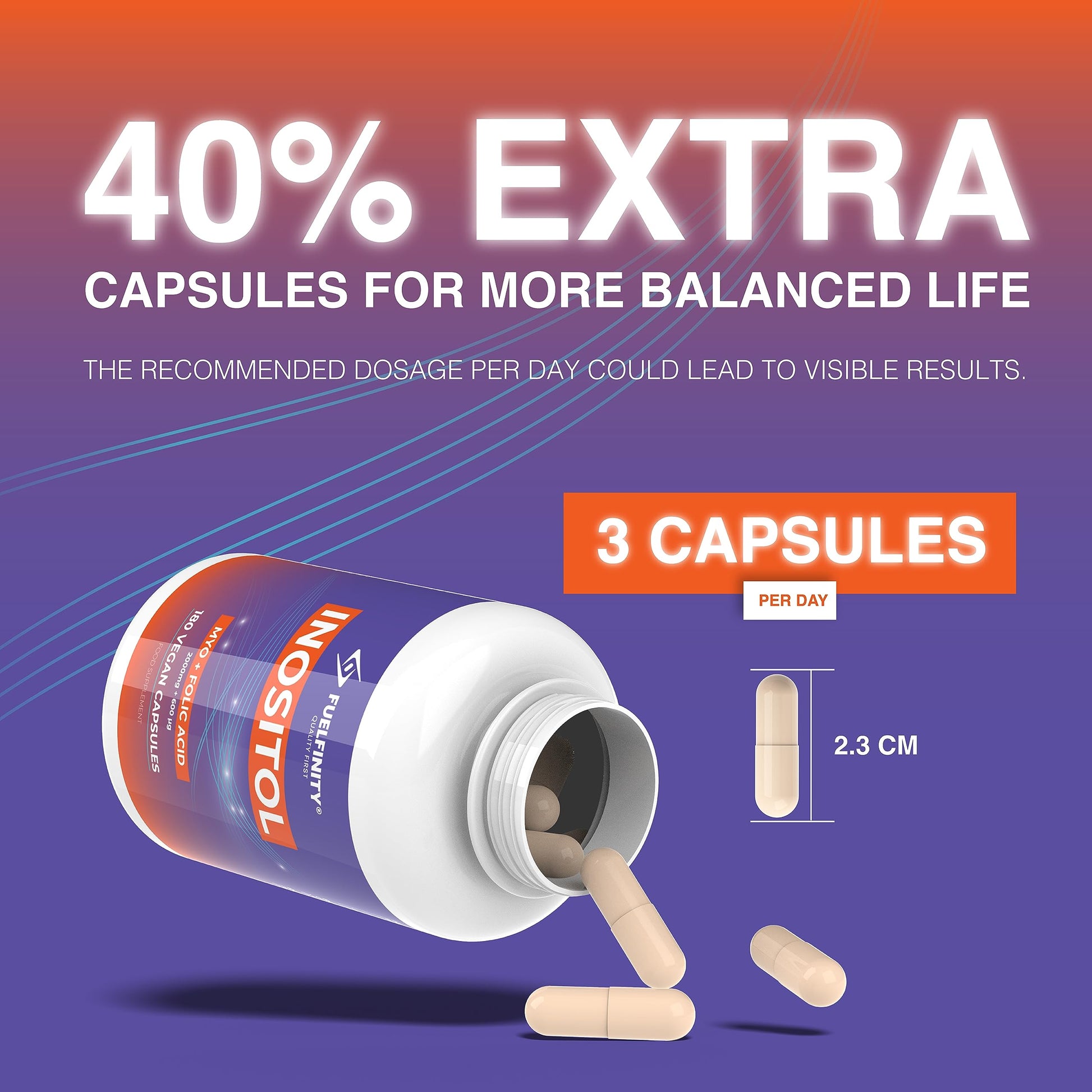 Myo-Inositol & Folic Acid | 2000mg Inositol | 180 Capsules | PCOS and Fertility Supplement FuelFinityBuy Supplements Australia