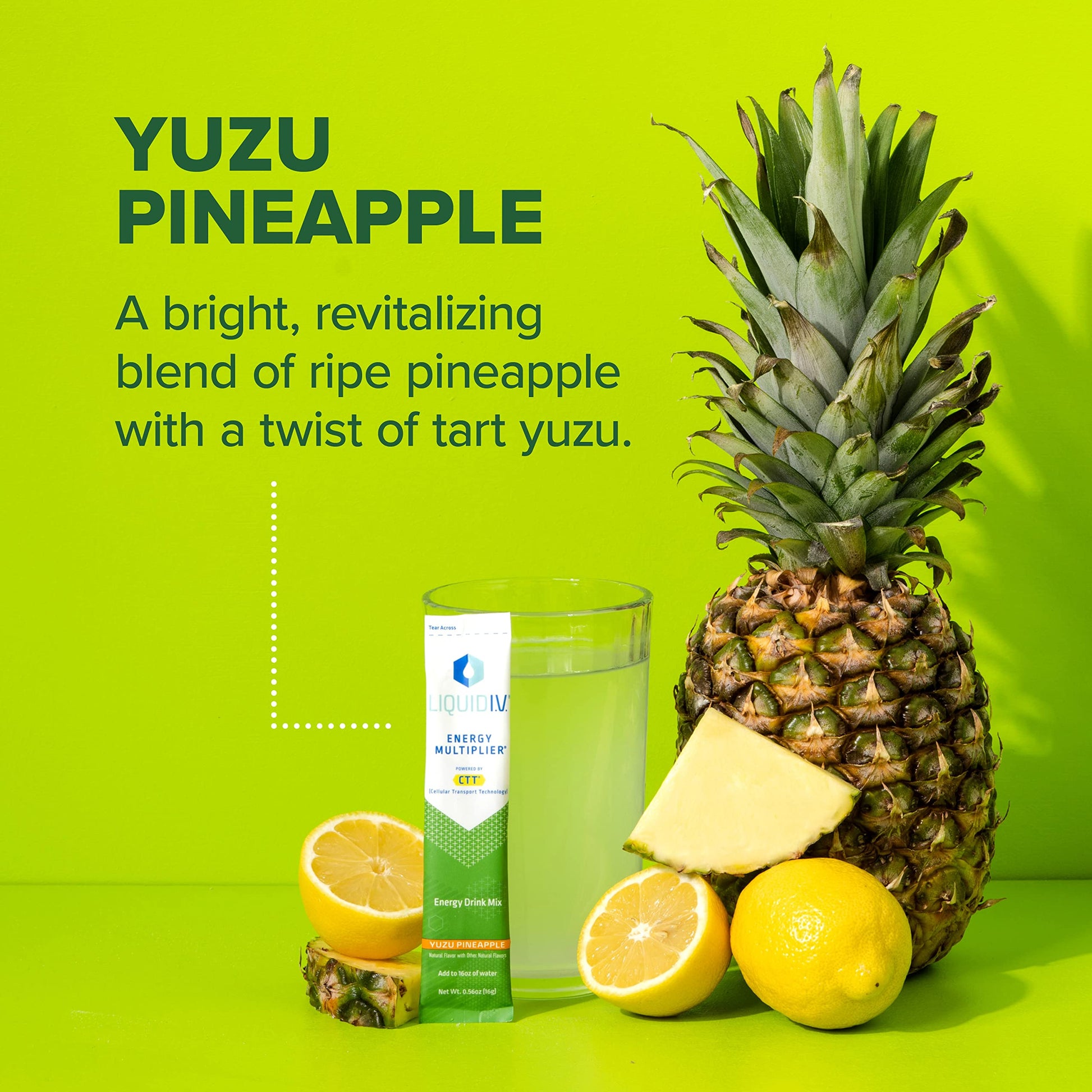 Liquid I.V. Hydration + Energy Multiplier - Yuzu Pineapple - Hydration Powder Packets Liquid I.V.Buy Supplements Australia