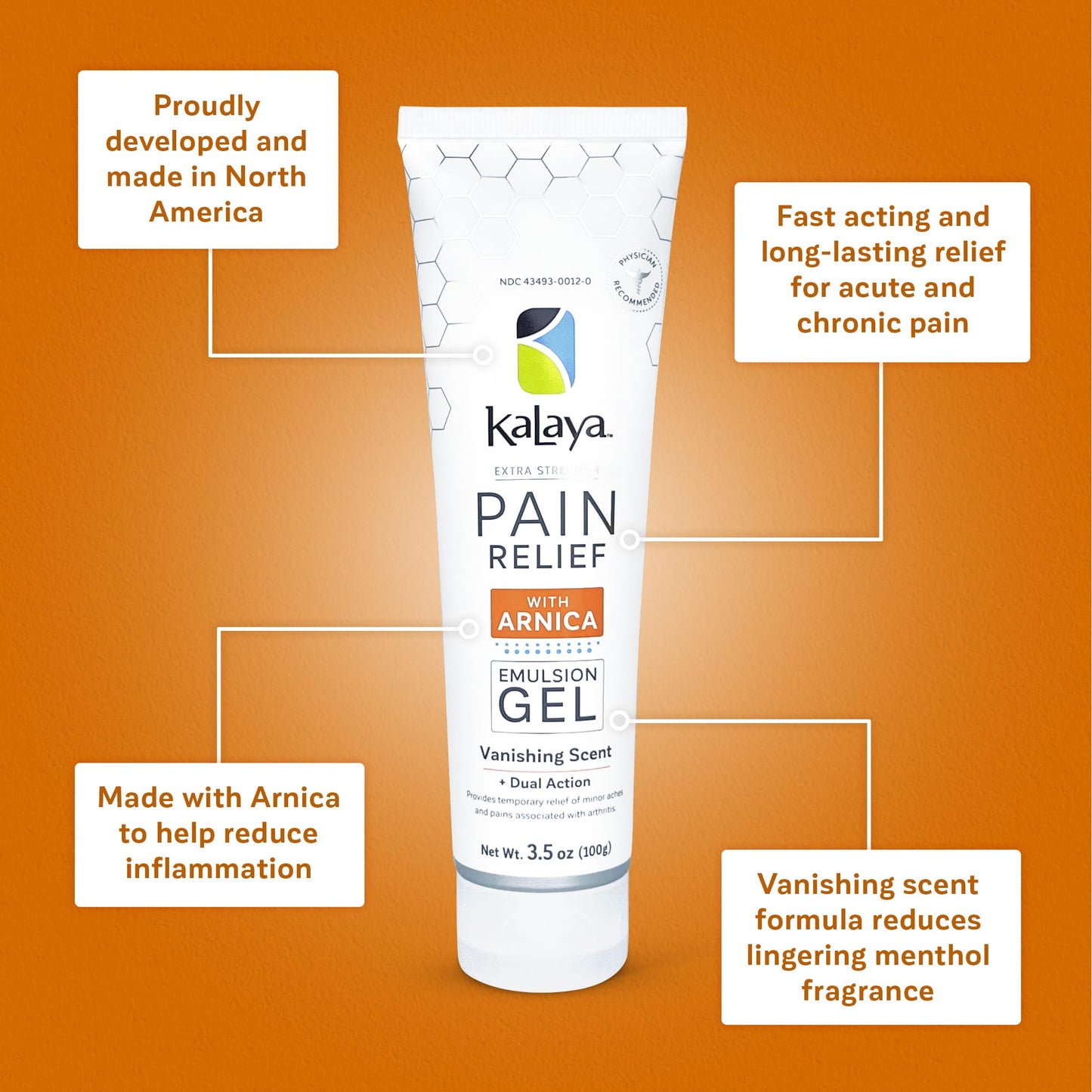 Kalaya Extra Strength Pain Relief Gel with Arnica -Fast Acting, Long Lasting, Vanishing Scent, medically formulated for Arthritis, Joints, Muscle, Back, Neck, Shoulder, Hand and Knee Pain Kalaya NaturalsBuy Supplements Australia