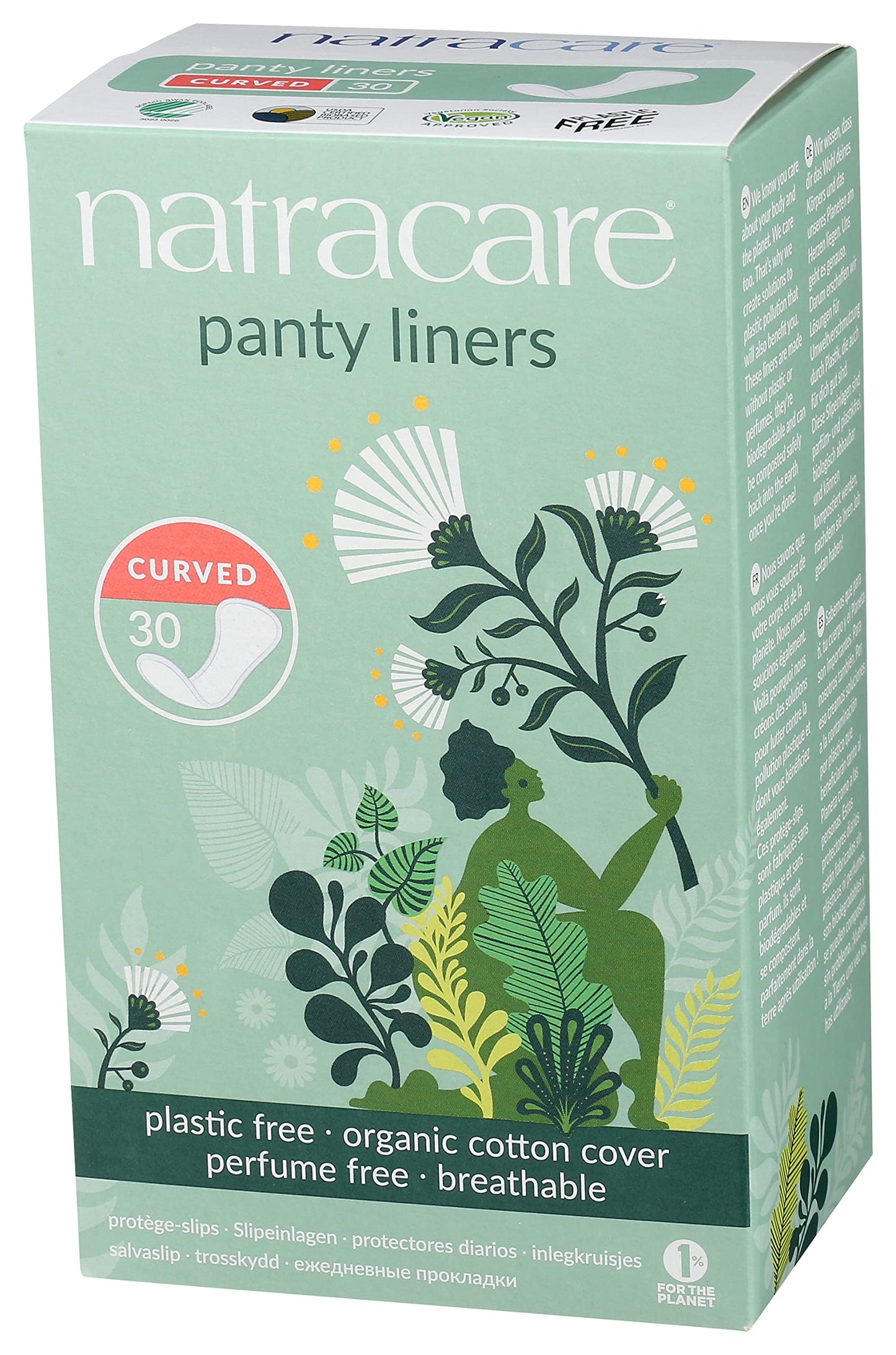 Natracare Natural Organic Curved Panty Liners, with Certified Organic Cotton, Ecologically Certified NATRACAREBuy Supplements Australia