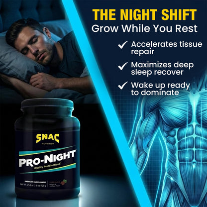 SNAC Pro-Night Protein Powder Blend - Quality Protein Powder for Men and Women, Nighttime Recovery, High Protein Supplement, Supports Muscle Repair, 26g Protein per Serving, Chocolate Flavor, 1.6 lbs SNACBuy Supplements Australia