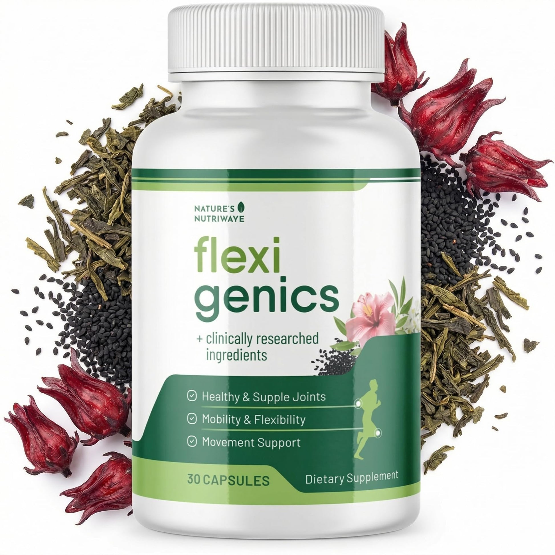 Flexigenics – Natural Support Formula with Green Tea Extract, Black Cumin Seed & Vitamin K2 – Non-GMO, Easy-to-Take – 30 Capsules, 1 Month Supply Nature’s NutriWaveBuy Supplements Australia