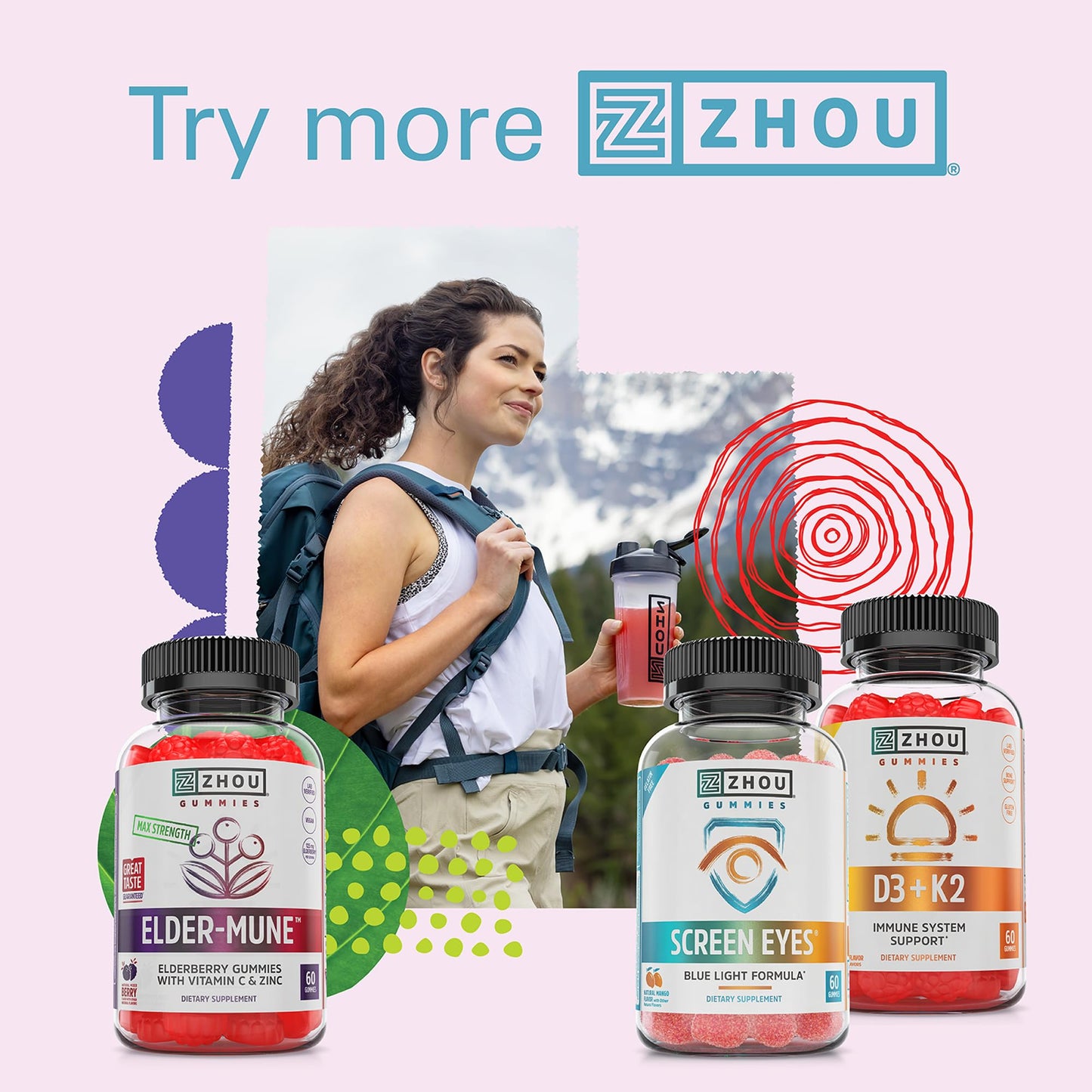 Zhou Screen Eyes Gummies - Lutein Gummies for Eye Health, Lutein and Zeaxanthin for Adults & Kids, Supports Eyesight, Blue Light Vision Health Formula - 60 Count ZHOUBuy Supplements Australia