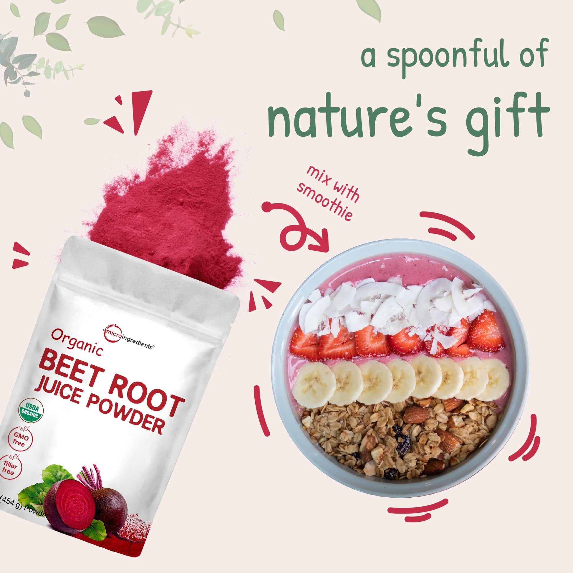Micro Ingredients Organic Beet Root Powder, 1 Pound, Cold Pressed and Water Soluble Micro IngredientsBuy Supplements Australia