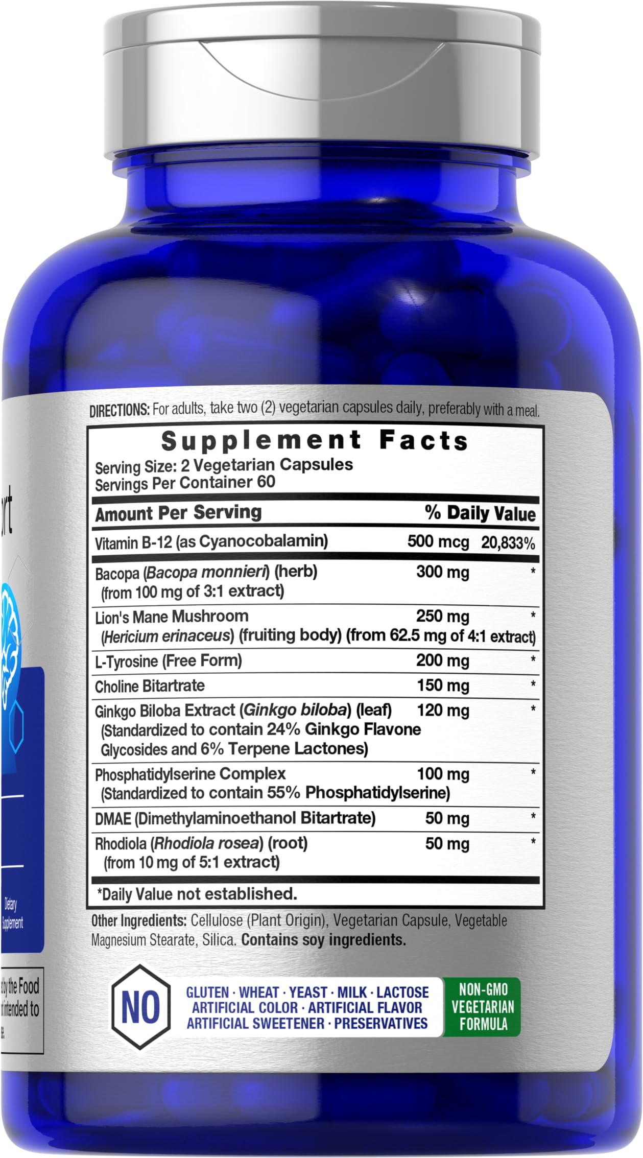 Horbäach Brain Supplement | 120 Capsules | with Phosphatidylserine & DMAE | Advanced Formula for Memory, Focus, Clarity | Vegetarian & Gluten Free | Neuro Support HorbäachBuy Supplements Australia