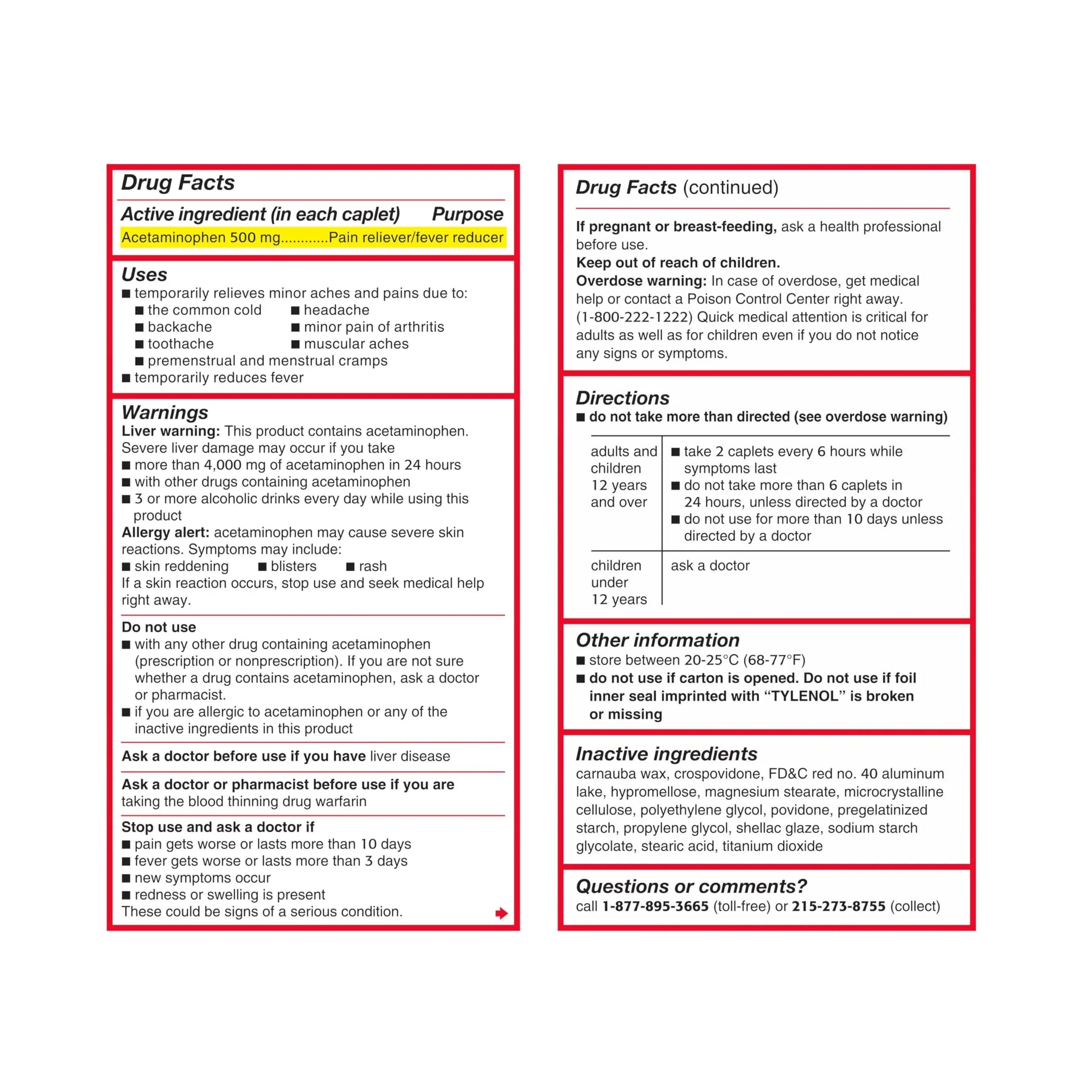 Tylenol Extra Strength Acetaminophen 500 mg Caplets, Fast, Strong Pain Relief, Fever Reducer, Pills for Headache, Backache, Toothache, Minor Arthritis & Menstrual Cramps, Value Size, 225 Count TylenolBuy Supplements Australia
