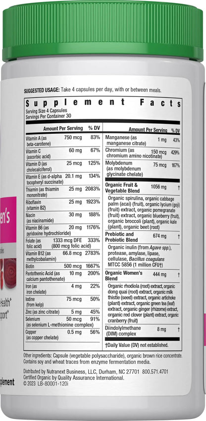 Rainbow Light Multivitamin for Women | 120 Capsules | with Organic Fruits and Vegetables | Vegetarian, Non-GMO Rainbow LightBuy Supplements Australia
