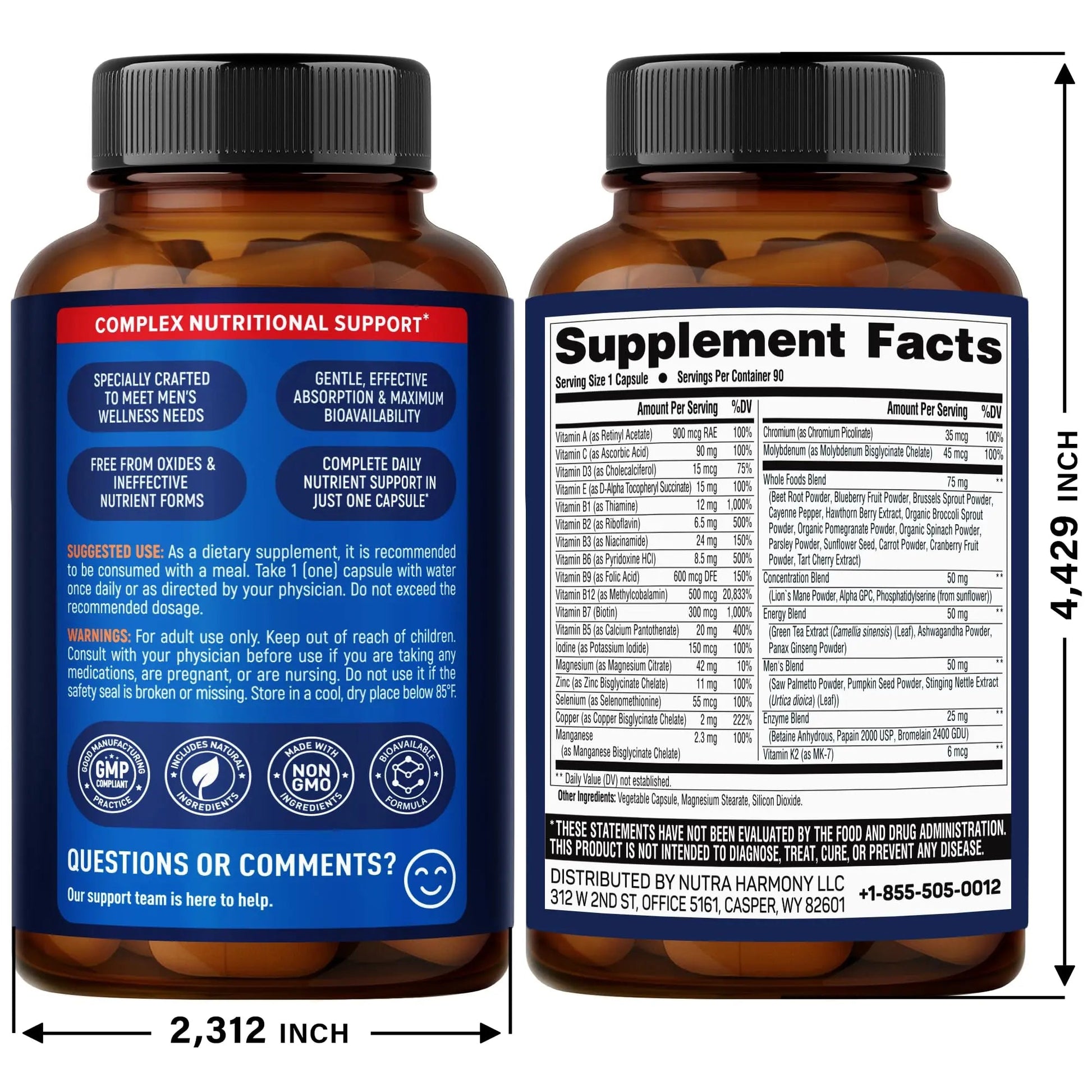 NUTRAHARMONY Multivitamins for Men & Magnesium Glycinate Capsules NUTRAHARMONYBuy Supplements Australia