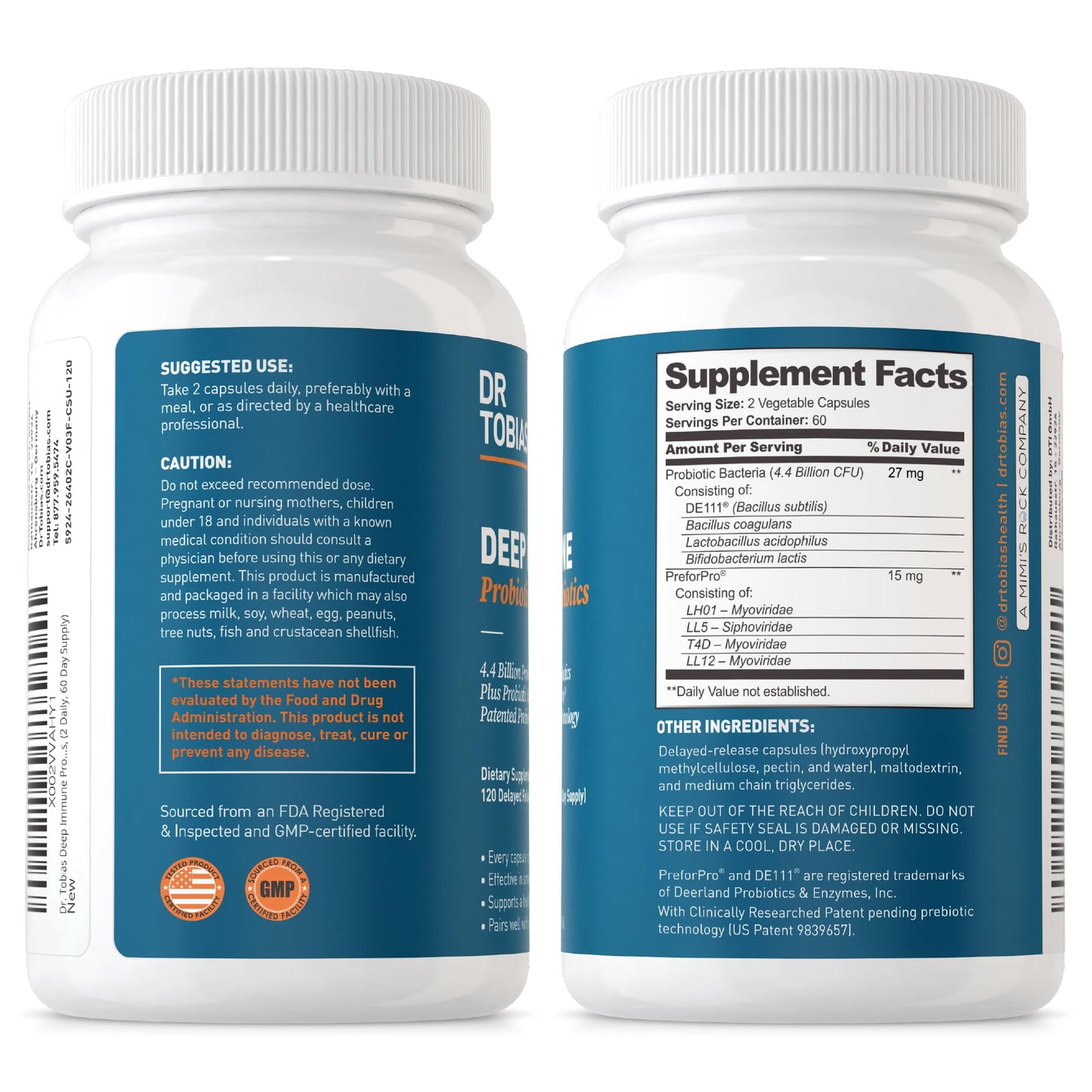 Dr. Tobias Deep Immune Probiotics & Prebiotics, 4.4 Billion CFU Probiotics for Women Dr. TobiasBuy Supplements Australia