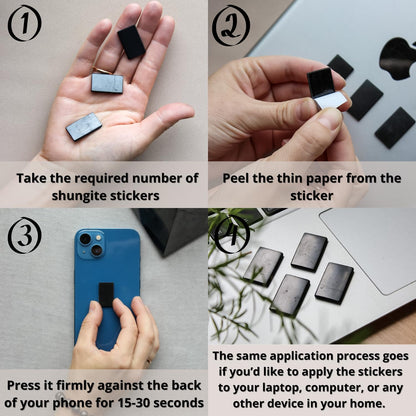 KARELIANMASTERS Shungite Stones Pyramid and Sticker for Phone Set - Crystal Healing Protection KARELIANMASTERSBuy Supplements Australia