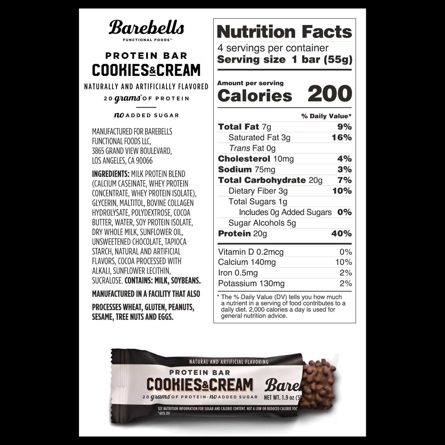 BAREBELLS Protein Bars Variety Value Pack - 16 Count, 1.9oz Bars - Protein Snacks BAREBELLSBuy Supplements Australia
