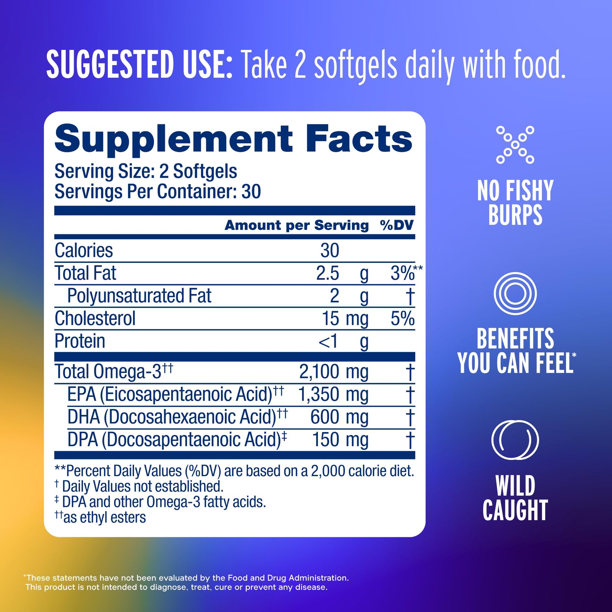Oceanblue Professional Omega-3 2100mg Fish Oil Supplement – Triple Strength, High Potency EPA, DHA & DPA – Burpless, Wild-Caught, Natural Orange Flavor – 120 Count (Pack of 1) OceanblueBuy Supplements Australia
