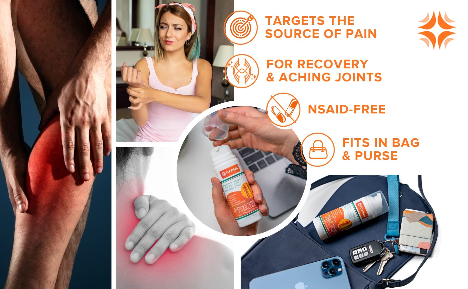 FLEXIGEN Pain Cream Lotion 3-Pack – Natural Menthol Formula with Frankincense & Essential Oils – Fast-Acting, Non-Greasy, Pleasant Scent FLEXIGENBuy Supplements Australia